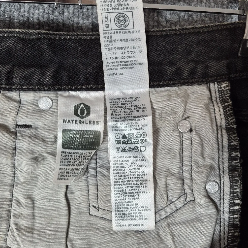 Vintage Levi's 501 Premium Jeans Men's 28Wx32L Black Straight‎ Button Fly 90s